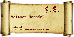 Veltner Rezső névjegykártya
